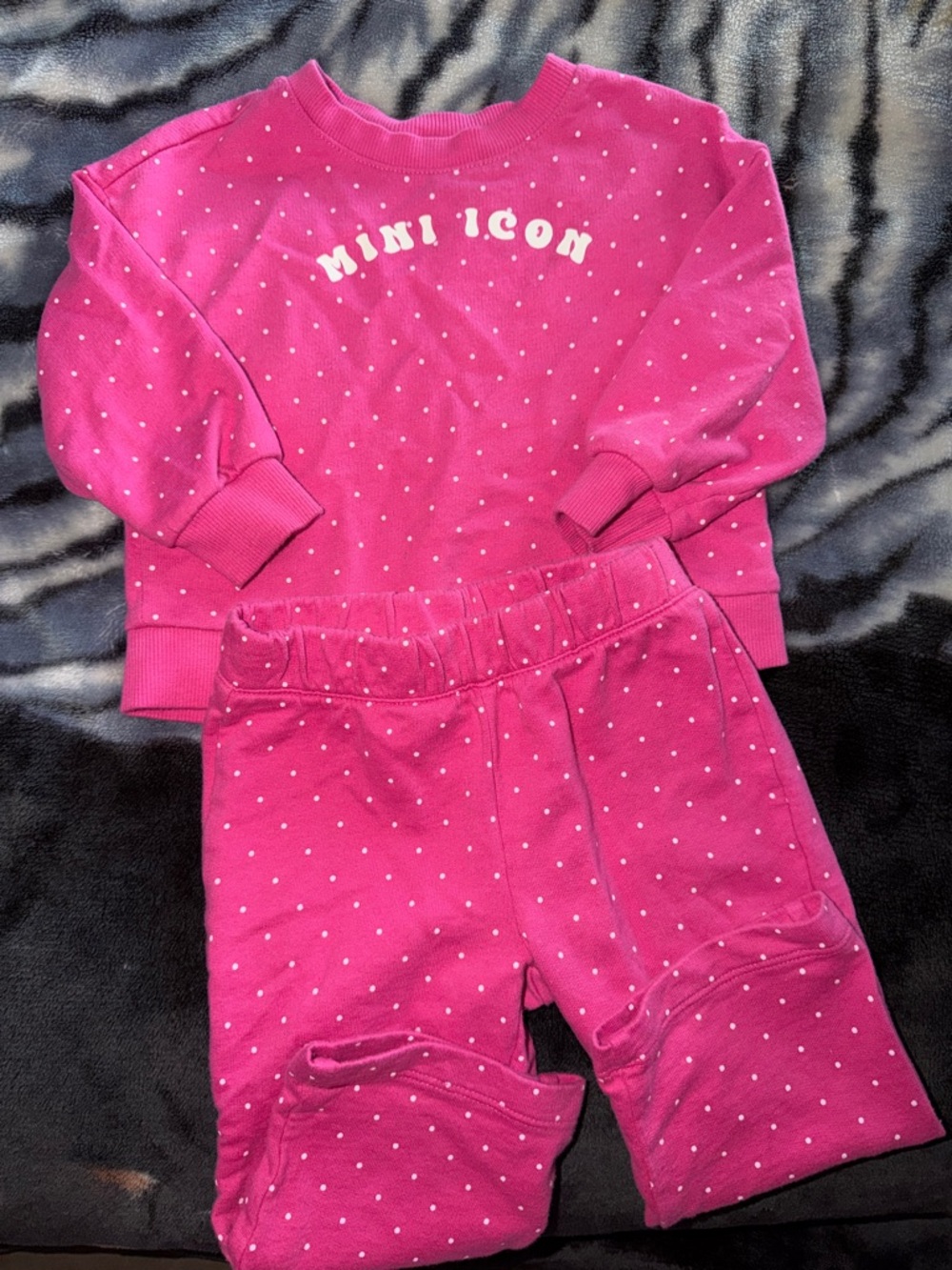 Carter's Bright Pink Polka Dot 'Mini Icon' Matching Set